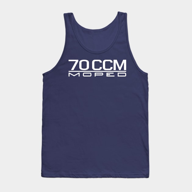 70cc moped emblem (white) Tank Top by GetThatCar